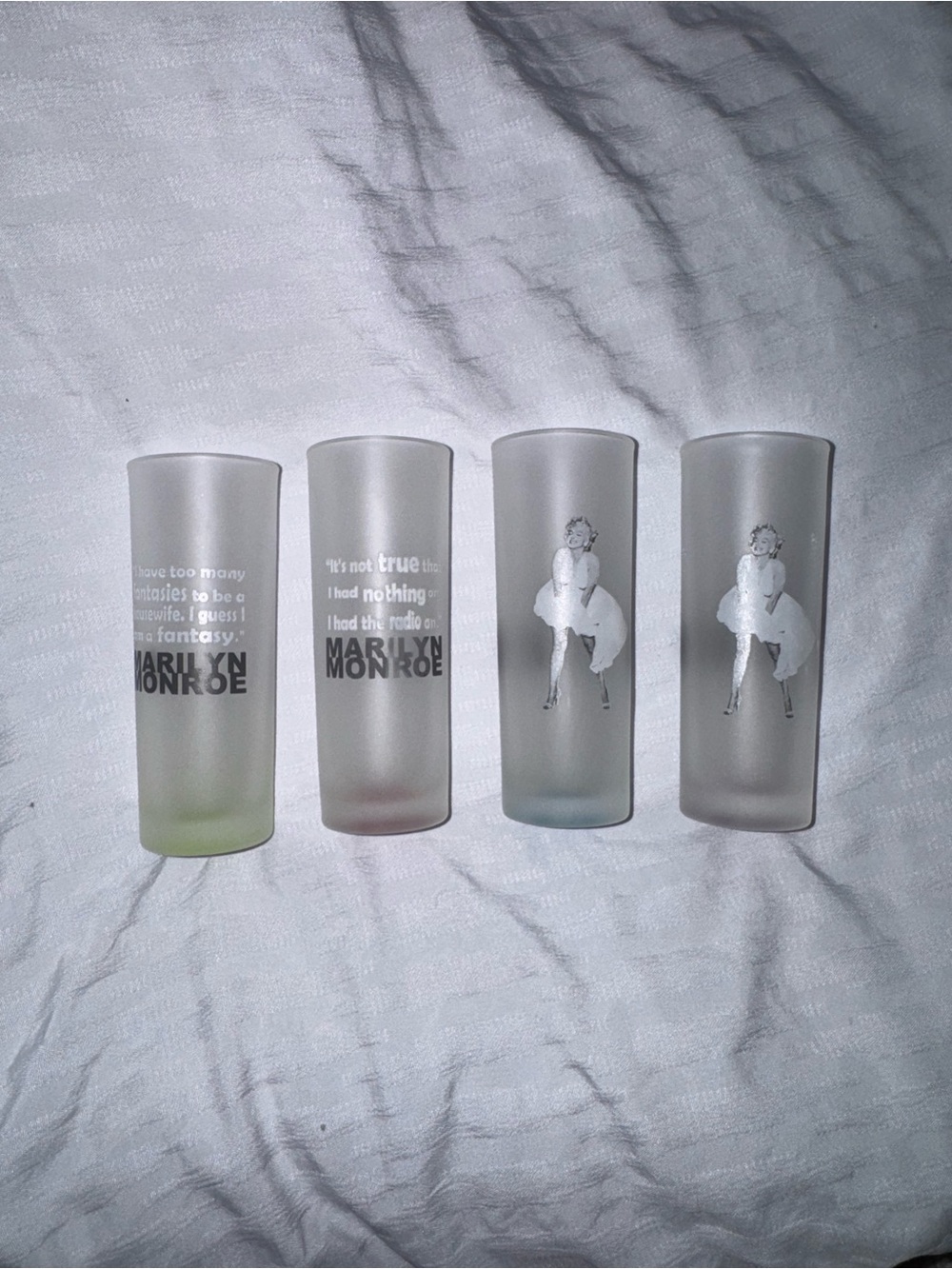 Marilyn Monroe frosted shot glasses